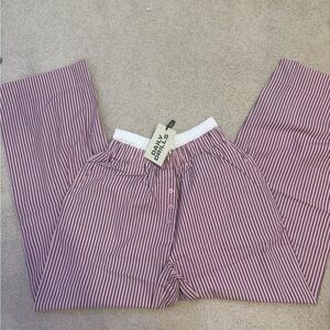 daily drills double lined resort stripe poplin pants xs/s nwt